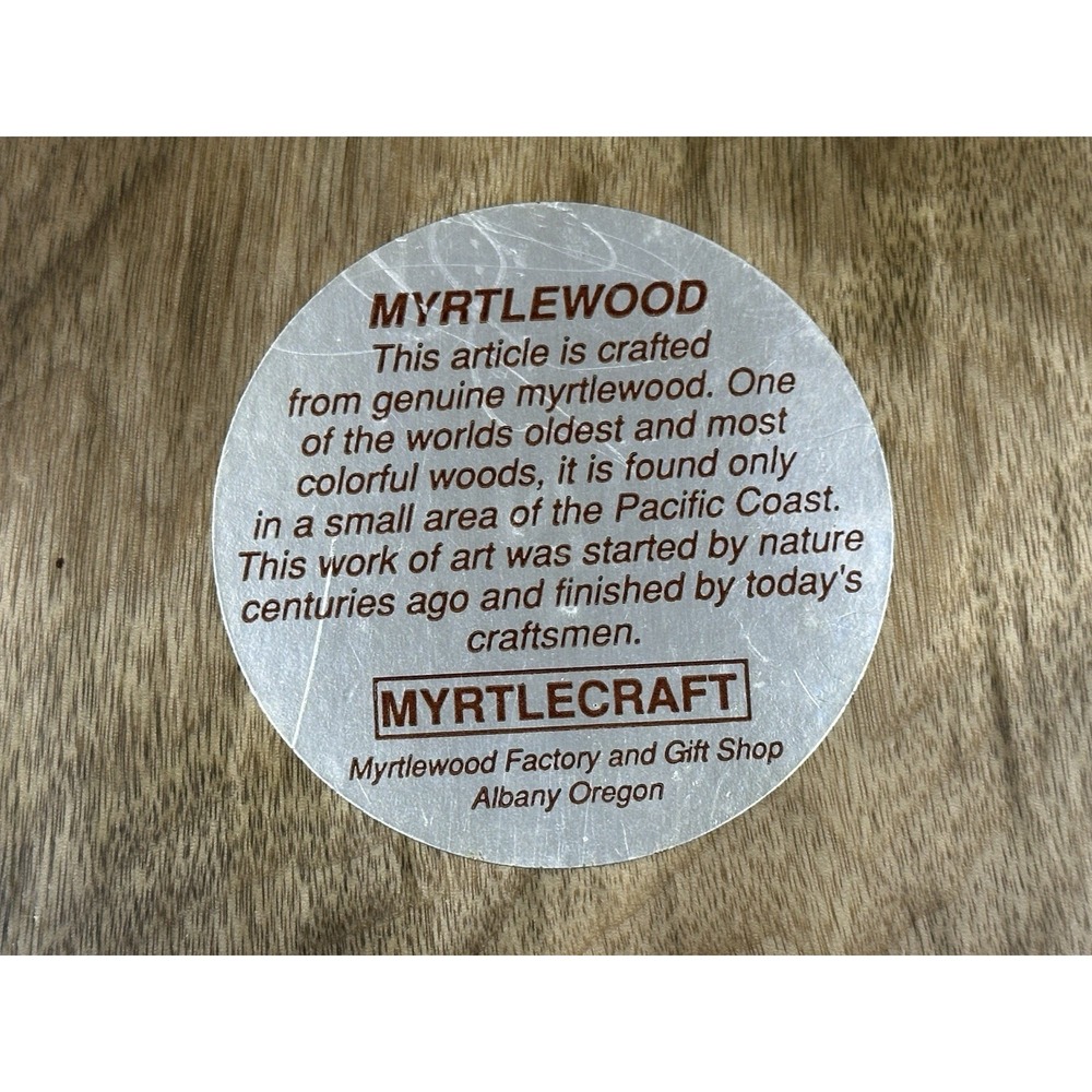 Vintage Myrtle Craft Oregon Myrtlewood Trivet Ceramic Tile Sweet Pea Floral 70s - Picture 6 of 6